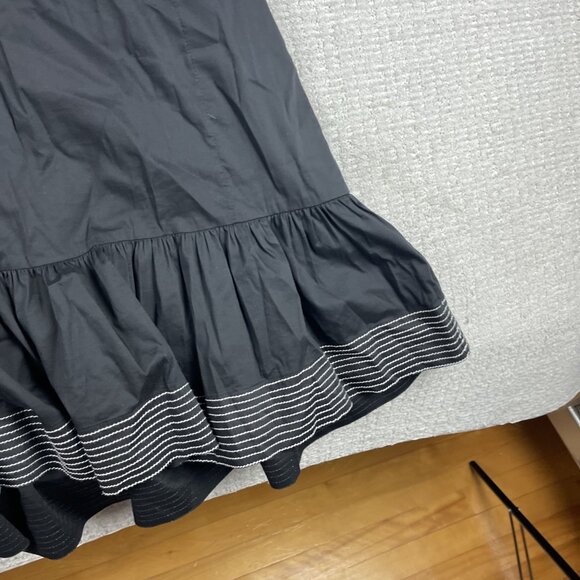 Sabina Musayev Black Ruffle Mini Dress V Neck Black / White Summer Sz S - Picture 7 of 16